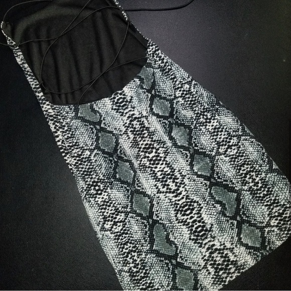 Cobra Dress Snake Print Bodycon Strappy Gray Women's Size Small - Picture 4 of 4